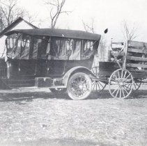 Automobile & Wagon with Bull in Crate