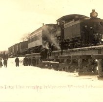 First Train Crossing Bridge at Winsted, MN