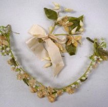 Bridal headpiece and groom's boutonniere