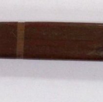 Large bowie knife with wooden sheath