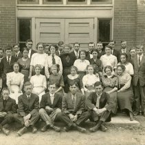 Large group of unidentified young men & women