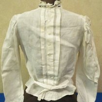 Long sleeve white linen shirtwaist