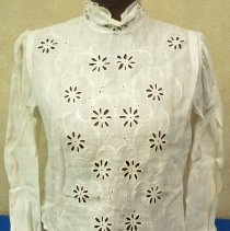 Long sleeve white linen shirtwaist