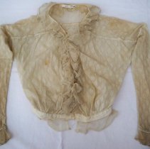 Beige colored longsleeve lace blouse
