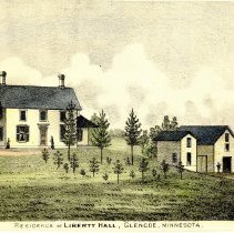 Lithograph: Liberty Hall residence
