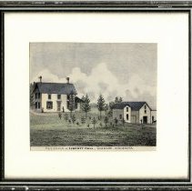 Framed lithograph: Liberty Hall residence
