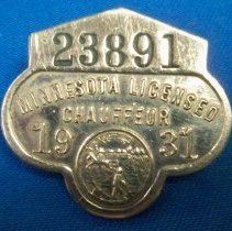 Metal chauffeur's badge
