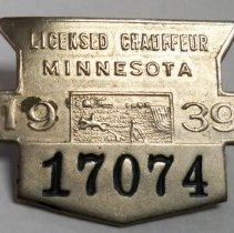 Metal chauffeur's badge