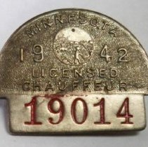 Metal chauffeur's badge