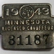 Metal chauffeur's badge