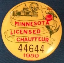 Metal chauffeur's badge
