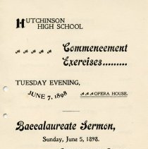 1898 HHS Commencement Exercises program