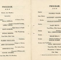 1898 HHS Commencement Exercises program