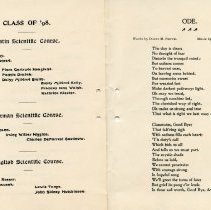 1898 HHS Commencement Exercises program