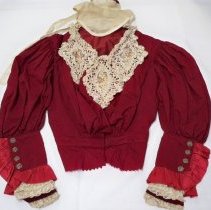 Wine colored long sleeved shirtwaist