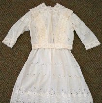 Two pc. white cotton eyelet dress