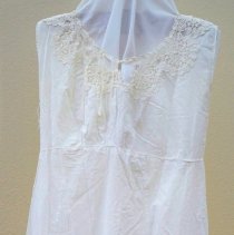 Long white cotton slip