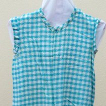 Ladies rayon aqua & white dress