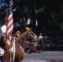 1955 Hutchinson Water Carnival Parade/Shriners honor guard on horses