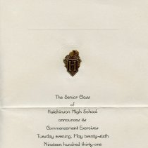 Announcement of the HHS Commencement Exercises, May 26, 1931