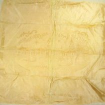 Pale tan silk square souvenir scarf