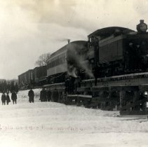 First Luce Line train on bridge, Winsted Lake, Winsted, MN