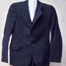 Men's four piece navy blue wool suit