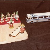 Model of Whoopee John Band and traveling bus