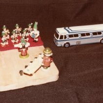 Model of Whoopee John Band and traveling bus