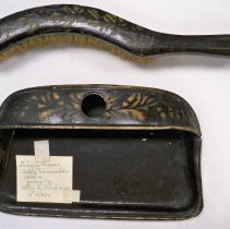 Black metal crumber/silent butler tray with brush