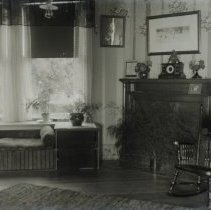 Living/sitting room & fireplace-Luther W. Gilbert home