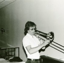Unidentified trombone player from the new Whoopee John Band