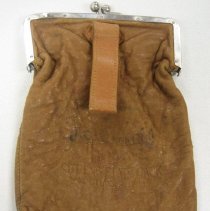 Brown leather bank bag