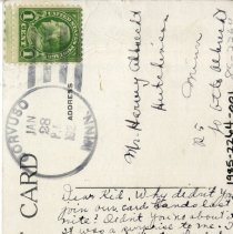 Hutchinson High School, postcard reverse