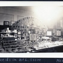 Display of garden seeds at Braun's Department Store