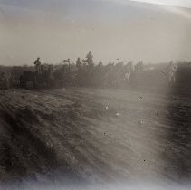 Road grading men & horses