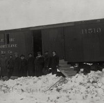 First railroad depot, Winsted, MN, February 12, 1915