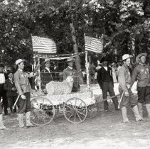 Modern Woodmen of American & sheep in wagon