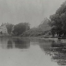 Winsted Roller Mills & barn on Winsted Lake