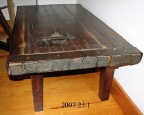 Top of table is the hatch cover from a Liberty ship of WWII