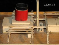 Wooden model of passenger and car ferry.  Battery operated.