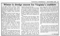 "1984 Winter Dredge Season for Virginia Crabbers"