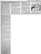 "A pioneer in marketing live eels,"