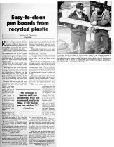 "Easy-to -clean pen boards from recycled plastic,"