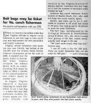 "Bait bags may be ticket for Va. conch fishermen,"