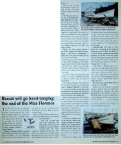 "Barcat will go hand-tonging; the end of the Miss Florence,"