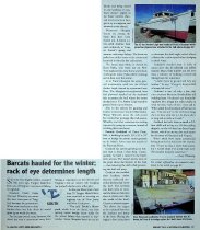"Barcats hauled for the winter; rack of eye determrines length,"