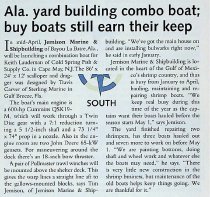 Ala. yard building combo boat; buy boats still earn their keep