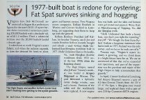 "1977-built boat is redone for oystering; Fat Spat survives sinking and hog