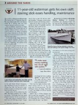 "11-year-old waterman gets his own skiff; steering stick eases handling, ma